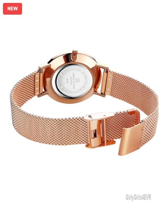 Women\'s Analog Watch with Stainless Steel Expansion Band 30M Waterproof